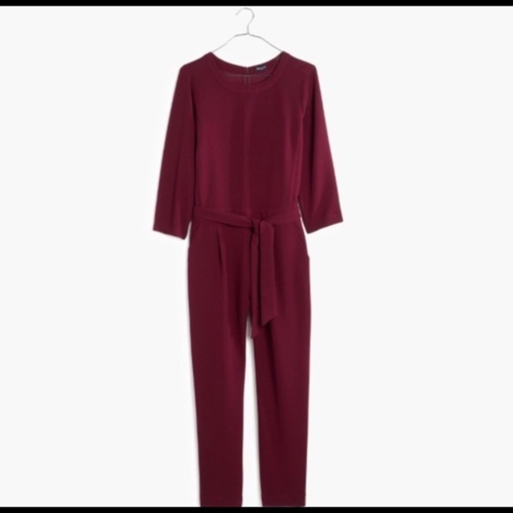 Madewell Sloan Jumpsuit Cranberry 2 - Picture 1 of 2